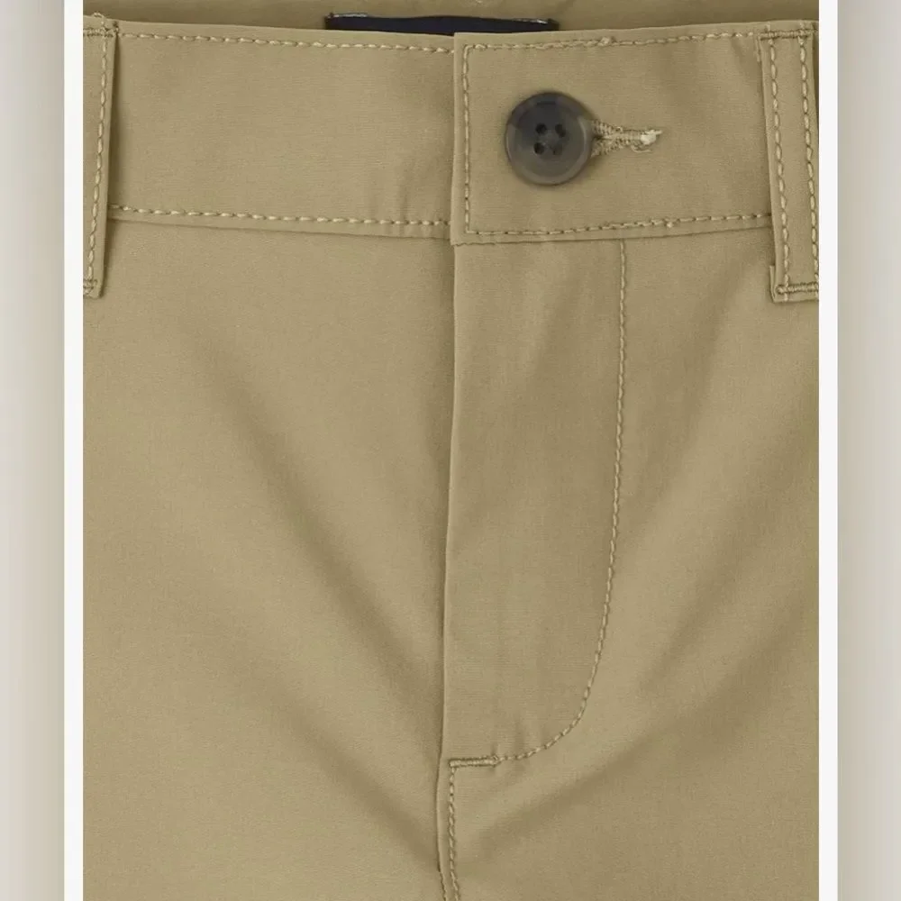 New The Children's Place Boys Uniform Quick Dry Chino Shorts Khaki Tan Size 8